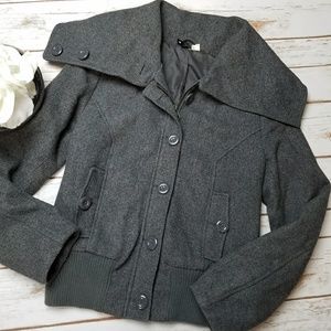 H&M Divided grey wool Button Jacket Size 8